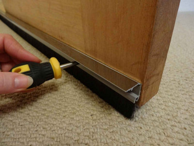 Chrome Stormguard Draught Excluder Premium Door Brush Seal Concealed Fixings 838mm - Pack of 10