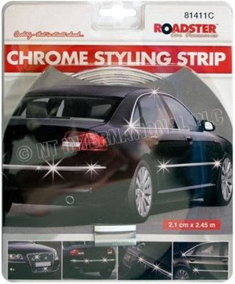 Chrome Styling Strip 2.1Cm 2.45M Self Adhesive Car Edging Moulding Trim