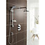 Chrome Thermostatic Concealed Mixer Shower With Wall Mounted Slide Rail Kit & Overhead Drencher (Stream) - 2 Shower Heads