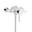 Chrome Thermostatic Exposed Mixer Shower With Adjustable Wall Mounted Slide Rail Kit (Lake) - 1 Shower Head