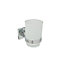 Chrome Toothbrush Holder with Glass Cup Wall Mounted Bathroom Accessory