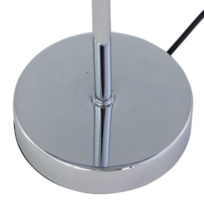 Chrome Touch Operated Table Lamp with White Fern Shade