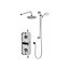Chrome Triple Concealed Thermostatic Mixer Shower With Wall Mounted Slide Rail Kit & Overhead Drencher (Aqua) - 2 Shower Heads