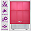 Chrome Triple Square Eyelet Daylight Roller Blind - (W)120cm x (L)165cm Fuchsia Blind from Furnished