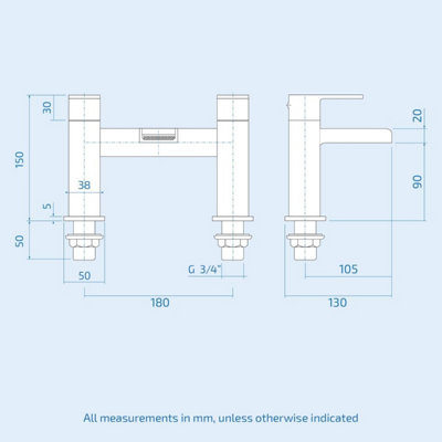 Chrome Waterfall Basin & Bath Filler Tap Pack - 6