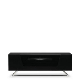 Chromium TV-cabinet in black with flap