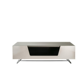 Chromium TV-Stand with 1 flaf in ivory