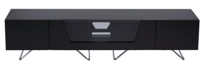 Chromium TV-Stand with 1 Flap Black CRO2-1600CB-BLK