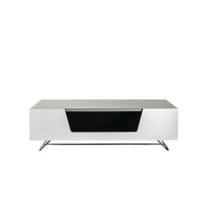 Chromium TV-Stand with 1 flap in white