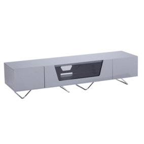 Chromium TV-Stand with 2 drawers and 1 flap in grey