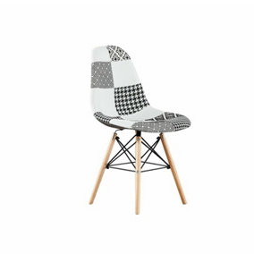 Chrono Patchwork Eiffel Chair Single, Black/White