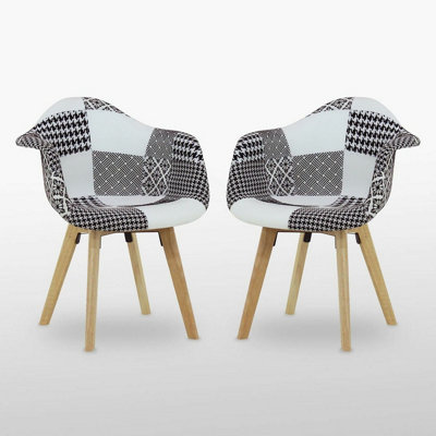 Chrono Patchwork Tub Chair Set of 2, Multicolor