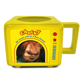 Chucky Time To Play Retro TV Heat Changing Mug Yellow/Blue (One Size)