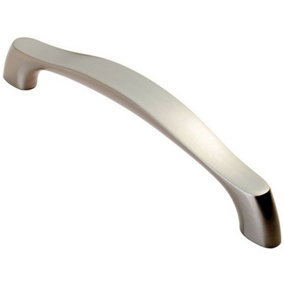 Chunky Arched Grip Pull Handle 156 x 15mm 128mm Fixing Centres Satin Nickel