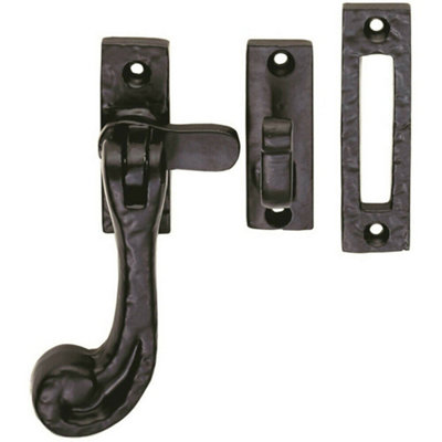 Chunky Handled Antique Window Casement Fastener Powder Coated Black Finish