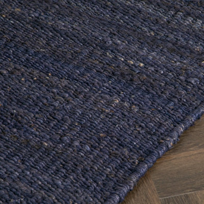 Chunky Navy Jute Runner Rug (60 x 230cm)