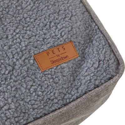 Chunky Plush Quilted Dog Cat Pet Mattress Cushion Crate Pad Silver 100x70x11cm