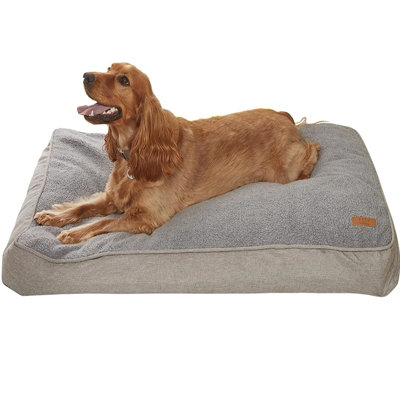 Chunky Plush Quilted Dog Cat Pet Mattress Cushion Crate Pad Silver 100x70x11cm - 7