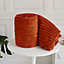 Chunky Ribbed Cord Faux Fur Velvet Touch Sofa Bed Throwover Soft touch Blanket Orange (200 x 240CM)