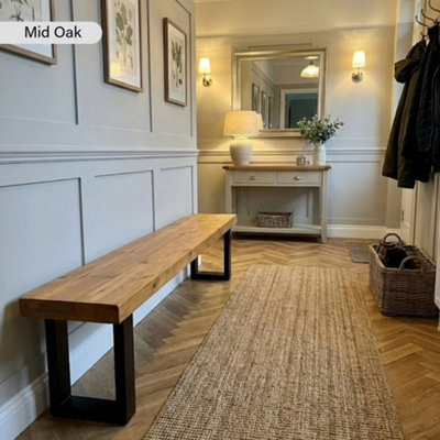 Chunky & Sturdy Bench - Mid Oak