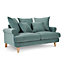Churchill 2 Seater Sofa With Scatter Back Cushions, Teal Velvet