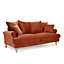 Churchill 3 Seater Sofa With Scatter Back Cushions, Burnt Orange Velvet