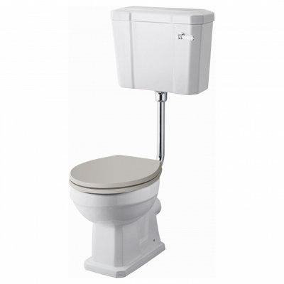 Churchwell Low Level Pan with Lever Cistern and Flushpipe - Excluding Seat