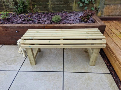 Churnet Backless Garden Bench - Timber - L39 X W99.5 X H43 cm - Fully Assembled