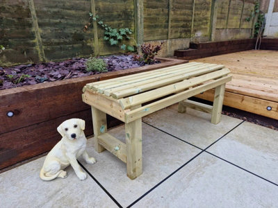 Churnet Backless Garden Bench - Timber - L39 X W99.5 X H43 cm - Fully Assembled - 3