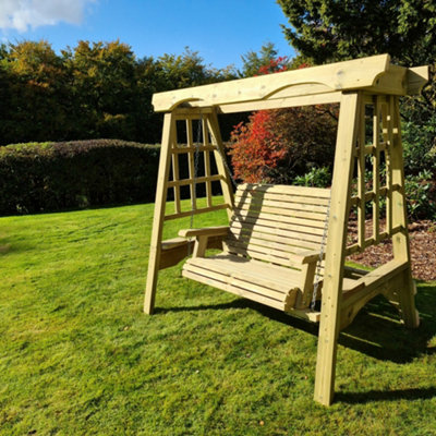 B&q wooden garden swing bench new arrivals