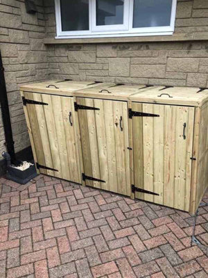 CHURNET VALLEY GARDEN FURNITURE DELUXE TRIPLE BIN STORE
