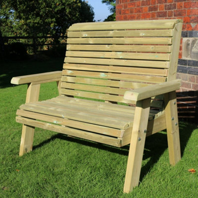 CHURNET VALLEY GARDEN FURNITURE ERGO 2 SEAT BENCH