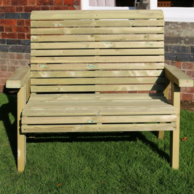 CHURNET VALLEY GARDEN FURNITURE ERGO 2 SEAT BENCH