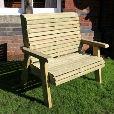 CHURNET VALLEY GARDEN FURNITURE ERGO 2 SEAT BENCH - 3