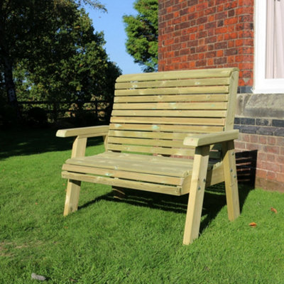 CHURNET VALLEY GARDEN FURNITURE ERGO 2 SEAT BENCH - 4