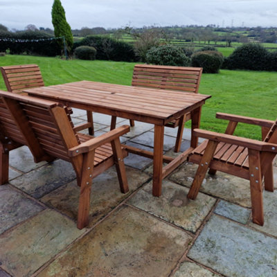 CHURNET VALLEY GARDEN FURNITURE VALLEY 6 SEATER SET 2XC 2XB