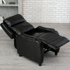 Churwell Bonded Leather Pushback Recliner Armchair Sofa Cinema Chair Reclining (Black)