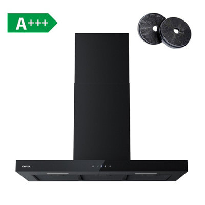 CIARRA 90cm Wall Mount Cooker Hood with Touch Control - Black