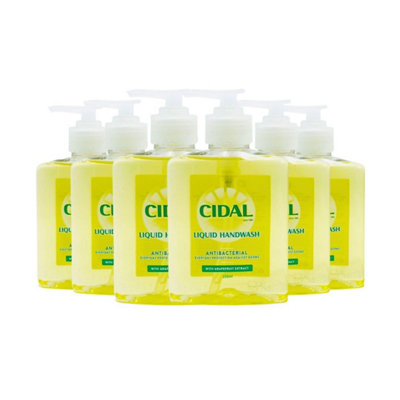 Cidal Antibacterial Liquid Handwash Grapefruit Extract 250ML (Pack of 6)