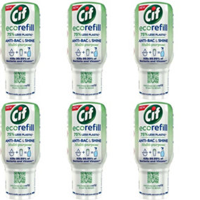 Cif Antibac & Shine Ecorefill, Multipurpose Disinfectant Cleaner, 70ml (Pack of 6)