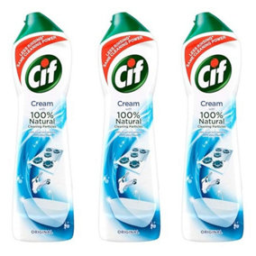 Cif Original Cream Cleaner multipurpose cleaner 500ml (White bottle) (Pack of 3)