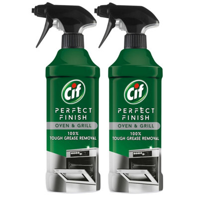 Cif Perfect Finish Oven & Grill 100% Grease Removal Spray 435ml, 2Pk