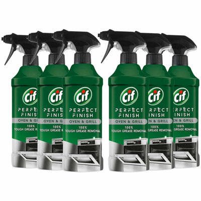 Cif Perfect Finish Oven & Grill 100% Grease Removal Spray 435ml, 6Pk
