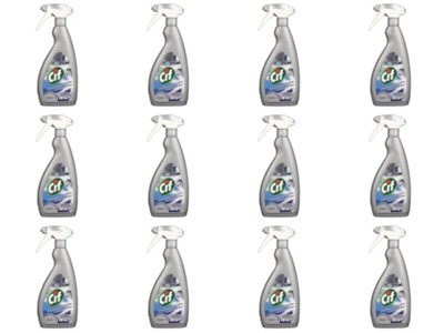 Cif Professional Stainless Steel and Glass Cleaner 750 mL (Pack of 12)