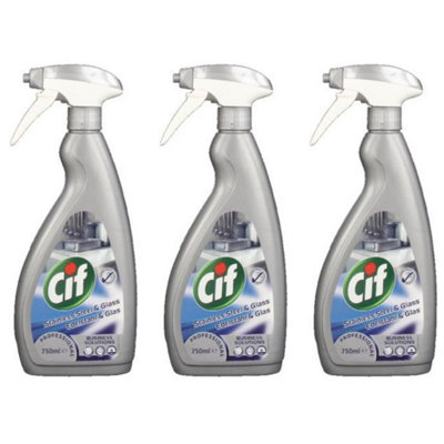 Cif Professional Stainless Steel and Glass Cleaner 750 mL (Pack of 3)