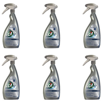 Cif Professional Stainless Steel and Glass Cleaner 750 mL (Pack of 6)