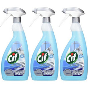 Cif Professional Window & Multi Surface Cleaner Spray 750ml (Pack of 3)