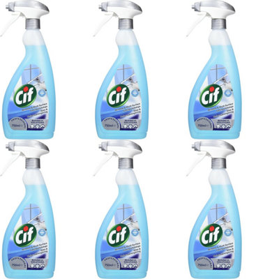 Cif Professional Window & Multi Surface Cleaner Spray 750ml (Pack of 6)