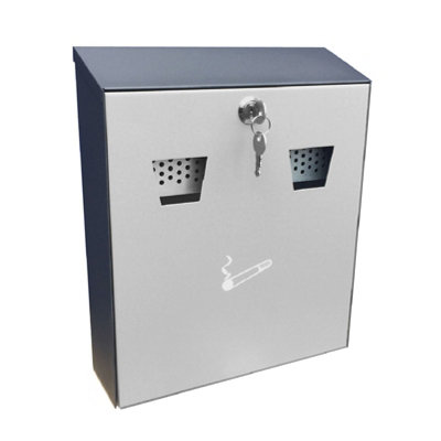 Cigarette Disposal Box. Steel Outdoor Wall Mounted Ash Tray Bin for Pubs and Offices