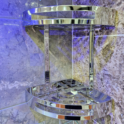 Cim Chrome Bathroom Shower 2 Tier Corner Caddy Storage Shelf | DIY at B&Q